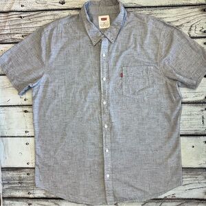 Levi’s Gray Short Sleeve Button Up Shirt XXL Casual Pocket